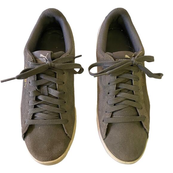 Puma Gray Classic Suede Leather Sneakers Size 4 - Picture 4 of 9
